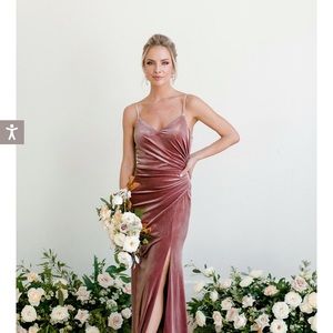 Revelry Emerald Green Velvet Bridesmaid Dress